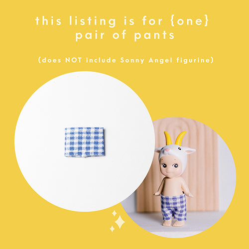 Blue Gingham Doll Pants