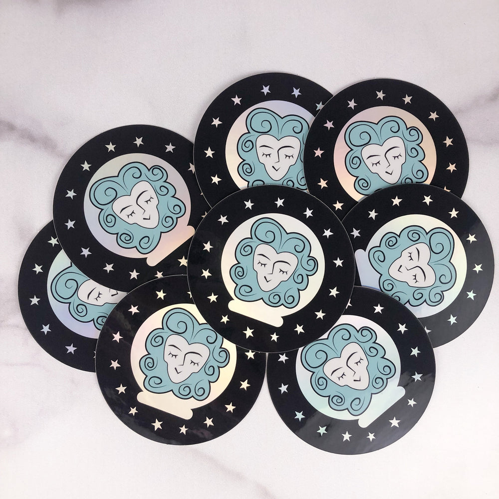 Madame Leota Sticker in a pile